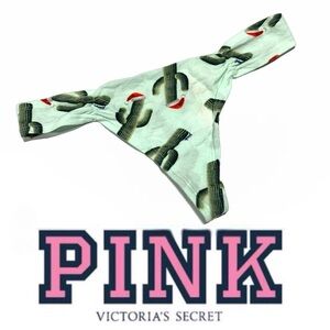 Victoria's Secret PINK Cactus Print Thong Med Womenβs Underwear Panties P191